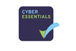 the cyber essentials logo in navy, blue and green