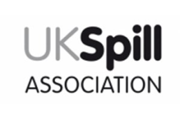 the uk spill association logo in grey and white