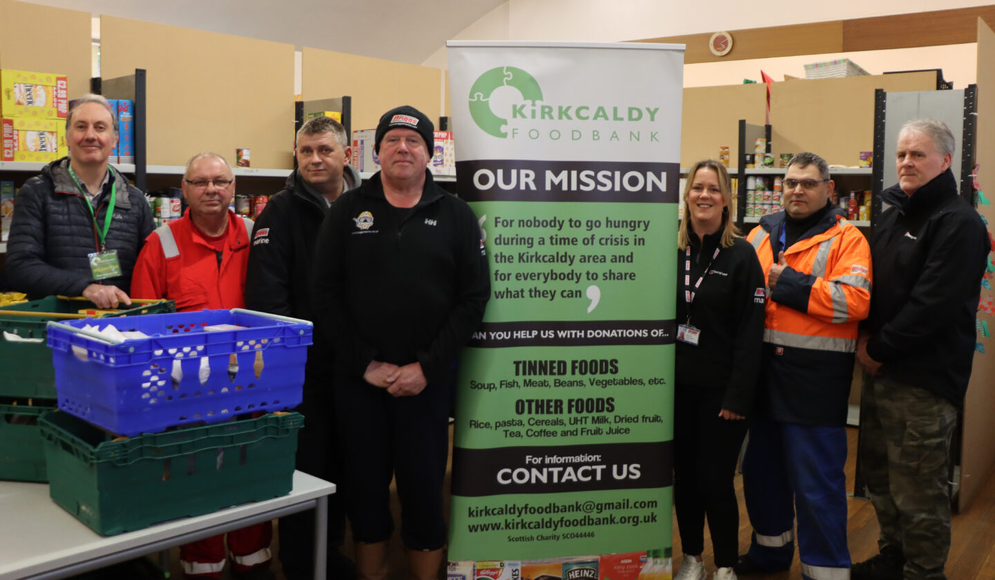 Kirkcaldy Foodbank with Staff from Briggs Marine