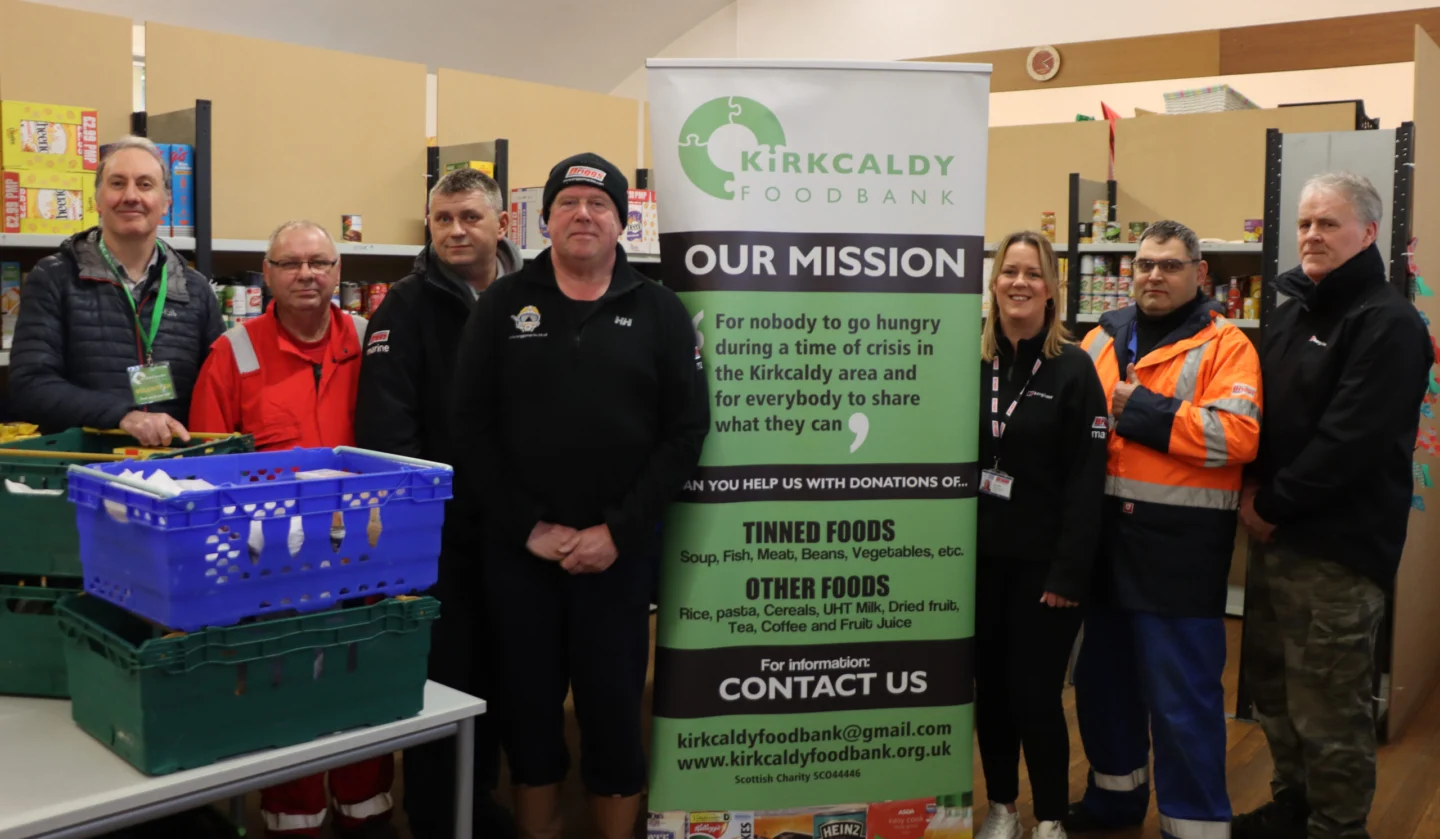 Kirkcaldy Foodbank with Staff from Briggs Marine