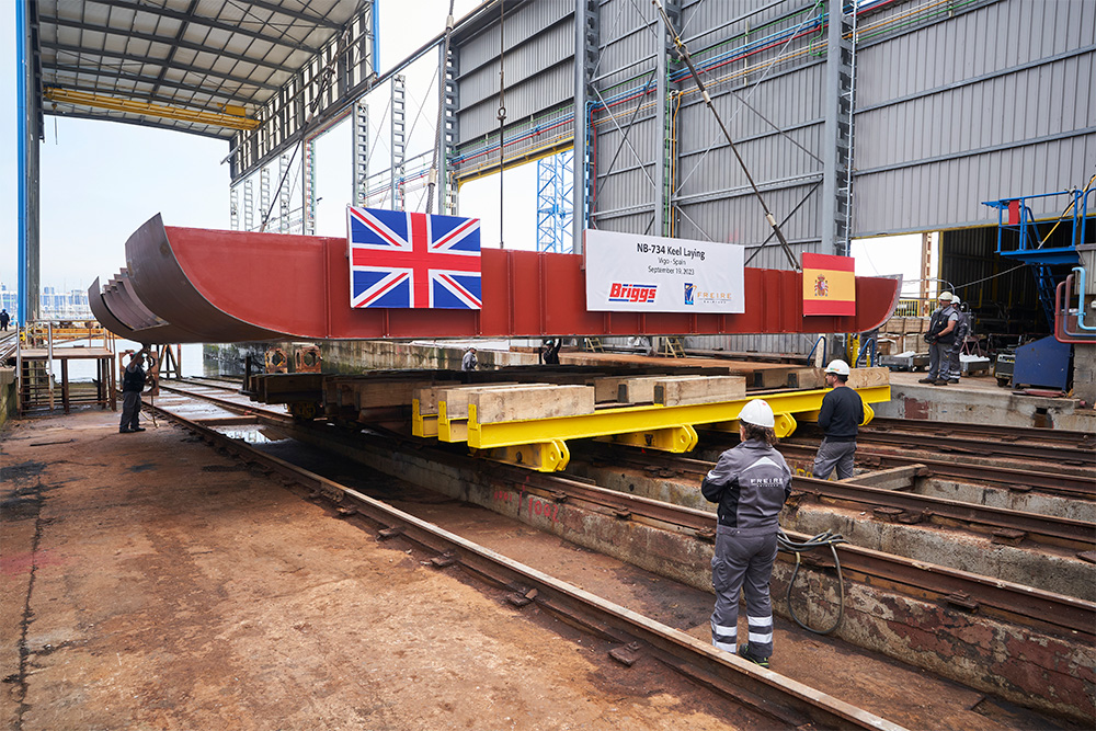 Keel Laying of Briggs Marines new Maintenance Support Vessel