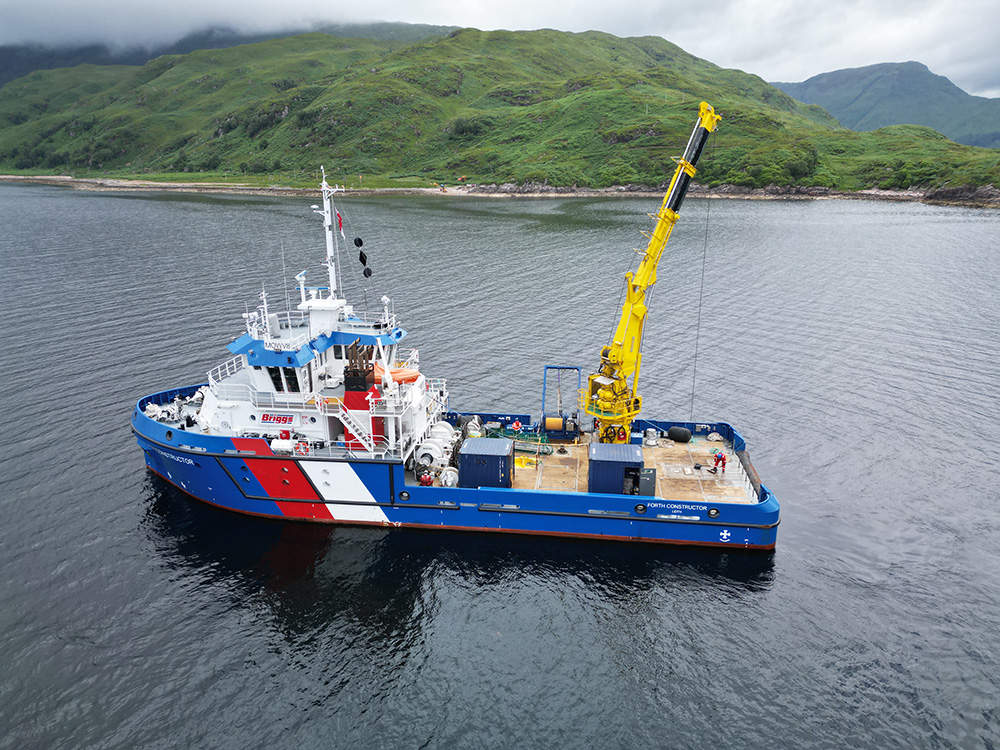 MV Forth Constructor supporting sea bed preparation works for the subsea cables team